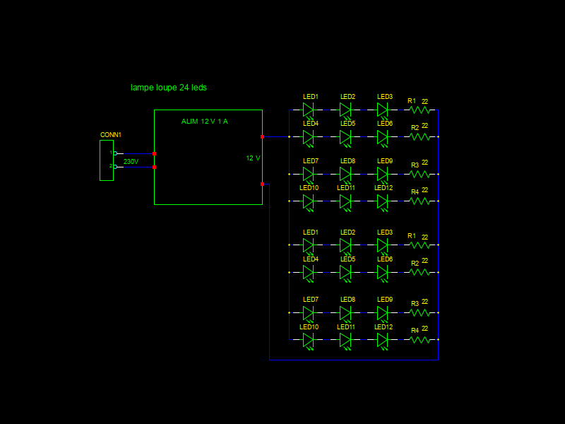 schéma de branchement des leds